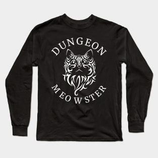 DM Dungeon Moewster Cat RPG Roleplaying Funny Cats Gift Long Sleeve T-Shirt